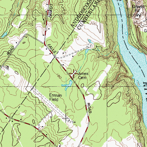 Topographic Map of Jones Cemetery, ME