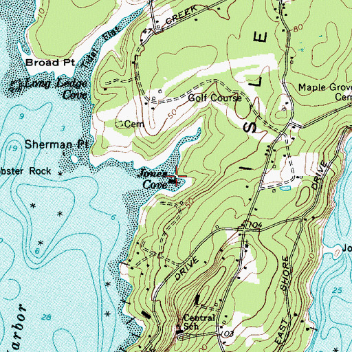 Topographic Map of Jones Cove, ME