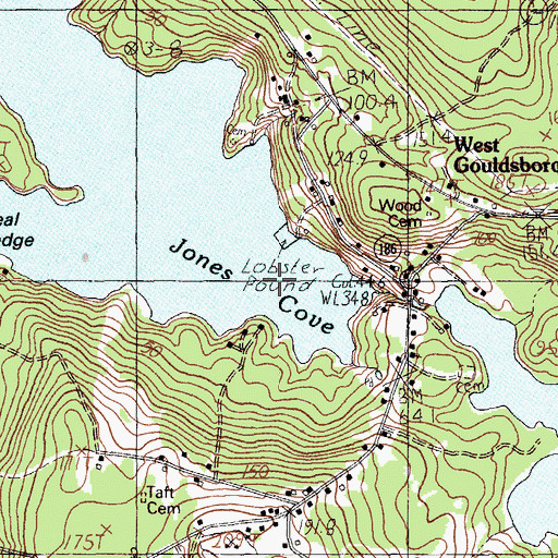 Topographic Map of Jones Cove, ME