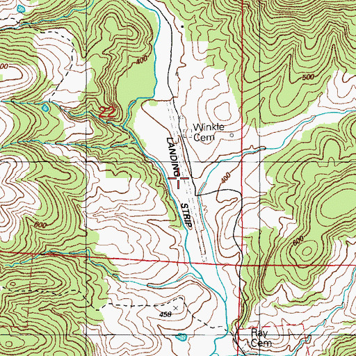 Topographic Map of Spring Valley Ranch Landing Strip (historical), AR