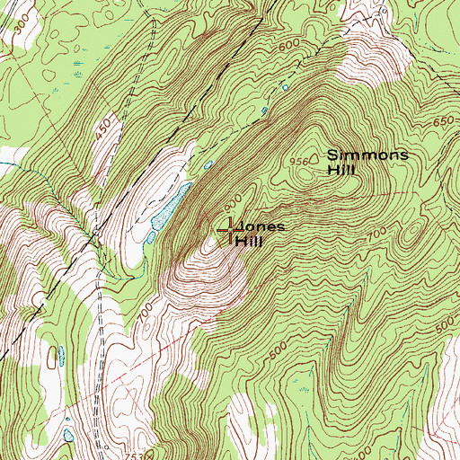 Topographic Map of Jones Hill, ME