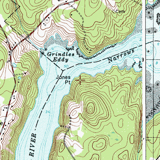 Topographic Map of Jones Point, ME