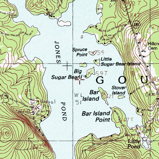 Topographic Map of Jones Pond, ME