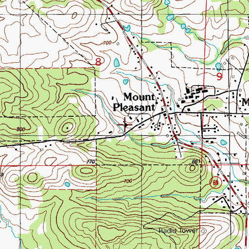 Topographic Map of Izard County Christian School, AR