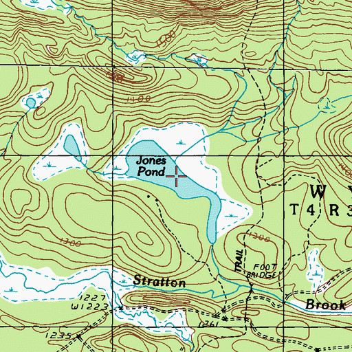 Topographic Map of Jones Pond, ME
