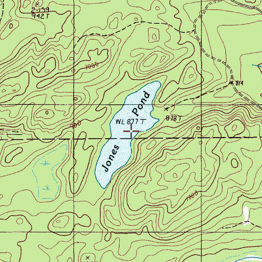Topographic Map of Jones Pond, ME