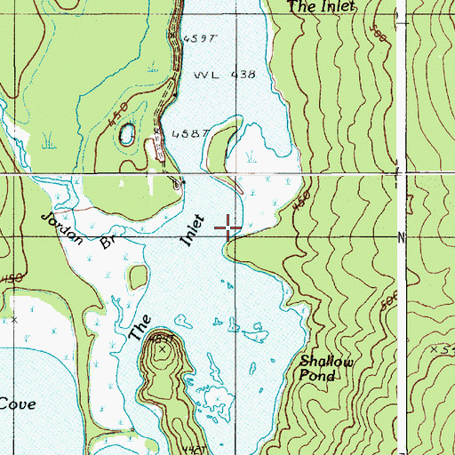 Topographic Map of Jordan Brook, ME