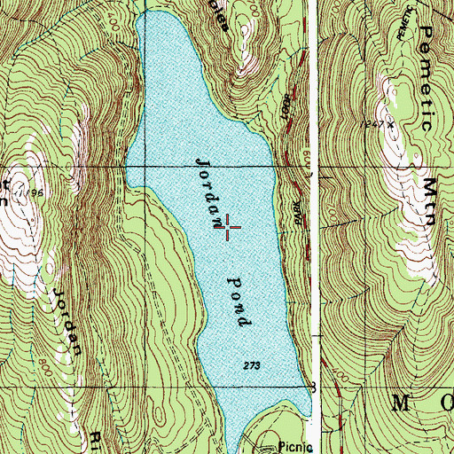 Topographic Map of Jordan Pond, ME