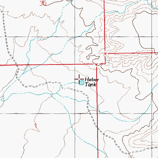 Topographic Map of Heber Tank, AZ