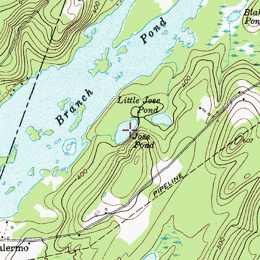 Topographic Map of Jose Pond, ME