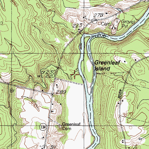 Topographic Map of Josiah Brook, ME
