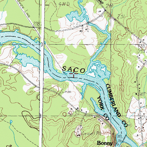 Topographic Map of Josies Brook, ME
