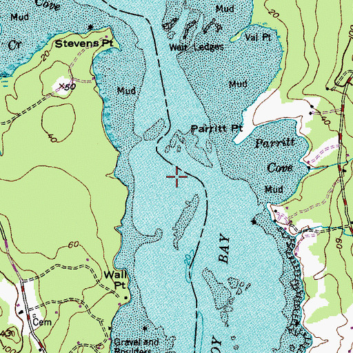 Topographic Map of Joy Bay, ME