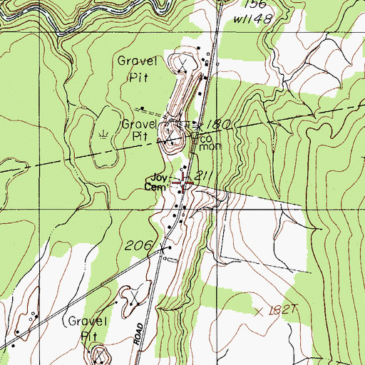 Topographic Map of Joy Cemetery, ME