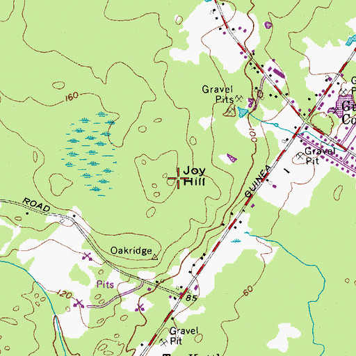 Topographic Map of Joy Hill, ME