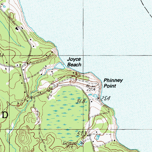 Topographic Map of Joyce Beach, ME