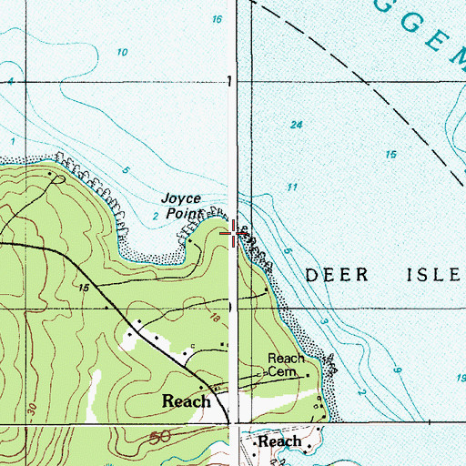 Topographic Map of Joyce Point, ME