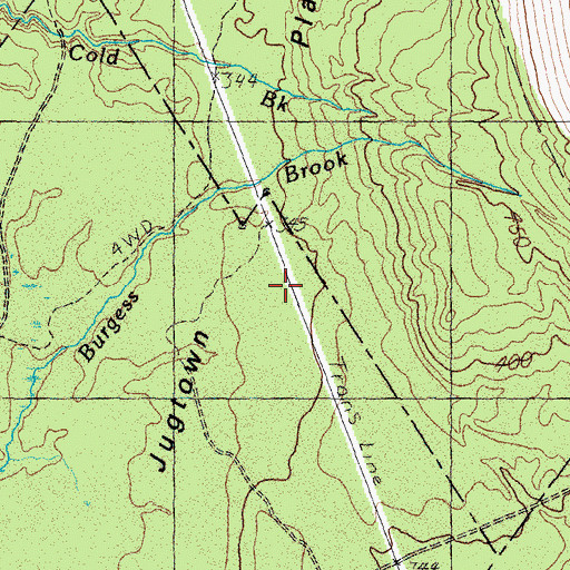 Topographic Map of Jugtown Plain, ME