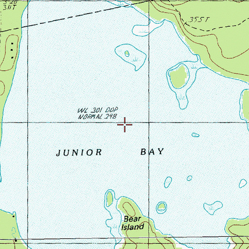 Topographic Map of Junior Bay, ME