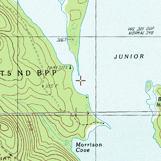 Topographic Map of Junior Stream, ME