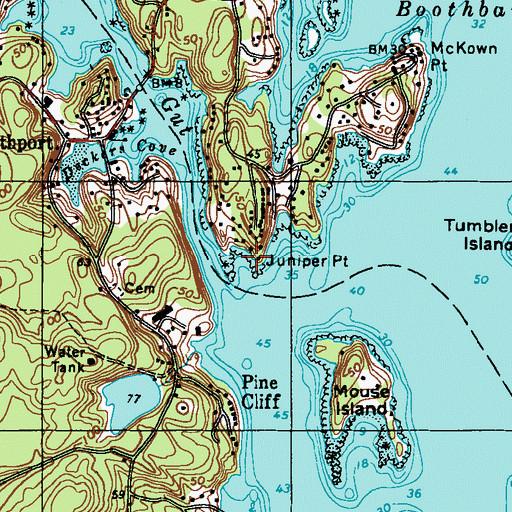 Topographic Map of Juniper Point, ME