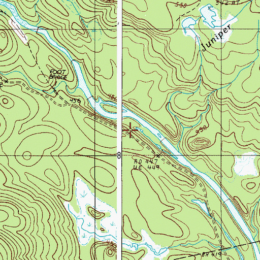 Topographic Map of Juniper Swamp Brook, ME
