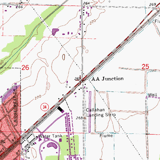 Topographic Map of Aa Junction, AR