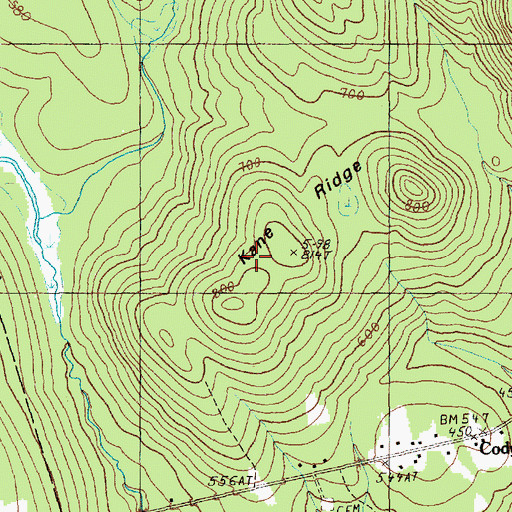 Topographic Map of Kane Ridge, ME