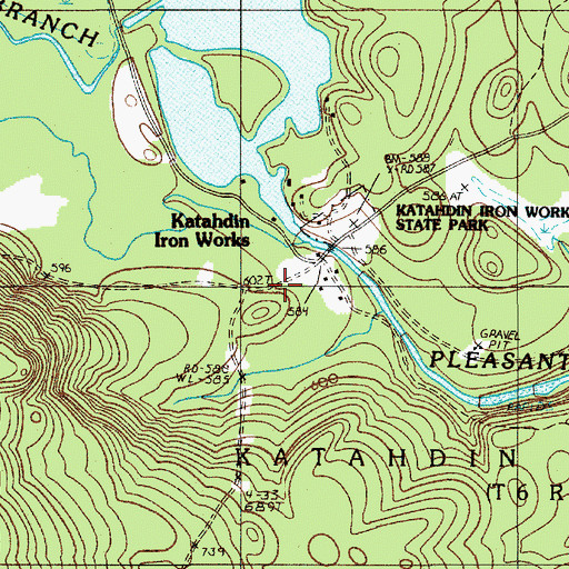 Topographic Map of Katahdin Iron Works, ME