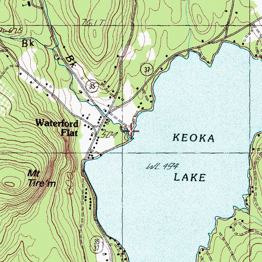 Topographic Map of Kedar Brook, ME