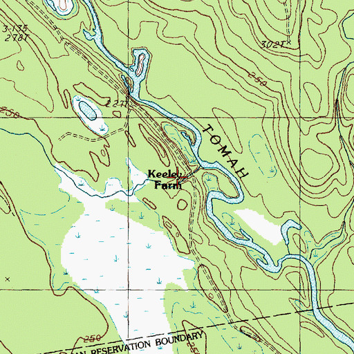 Topographic Map of Keeley Farm, ME