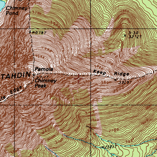 Topographic Map of Keep Ridge, ME