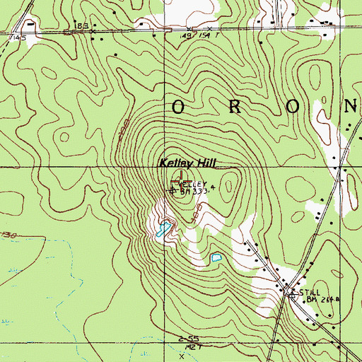 Topographic Map of Kelley Hill, ME