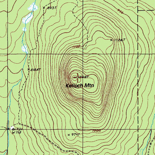 Topographic Map of Kelloch Mountain, ME