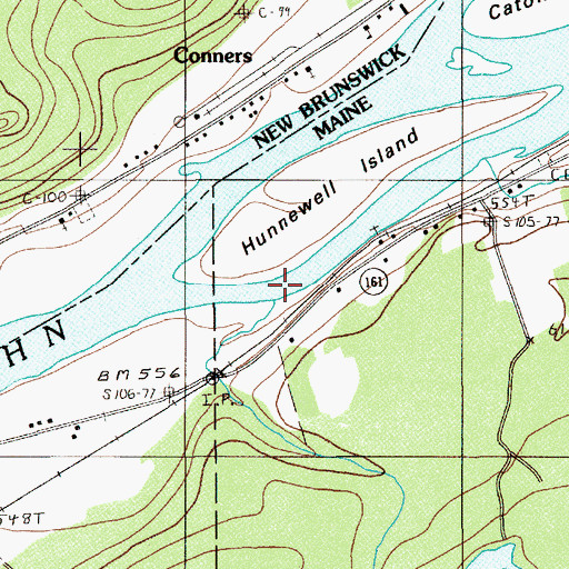 Topographic Map of Kelly Brook, ME
