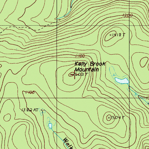 Topographic Map of Kelly Brook Mountain, ME