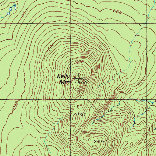 Topographic Map of Kelly Mountain, ME