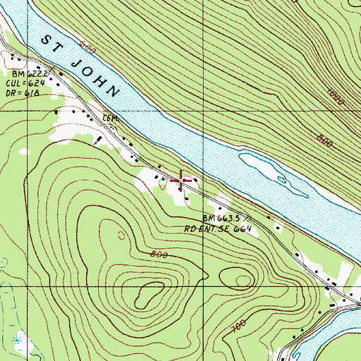 Topographic Map of Kelly School, ME