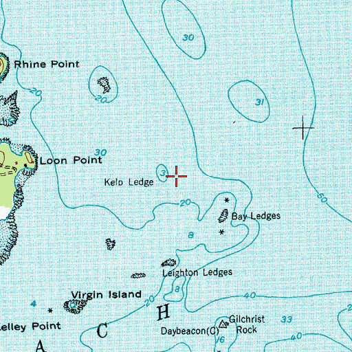 Topographic Map of Kelp Ledge, ME