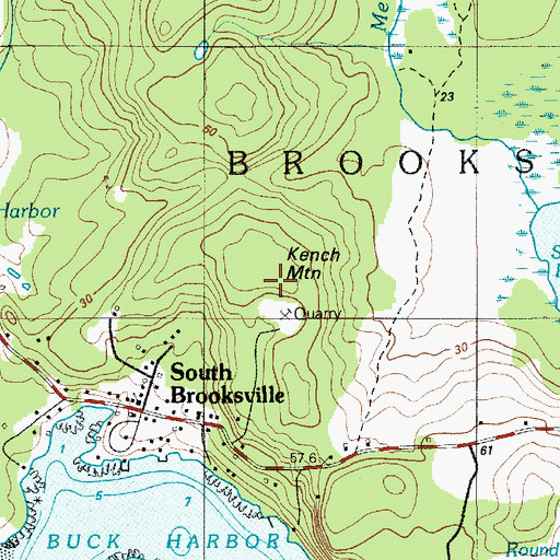 Topographic Map of Kench Mountain, ME
