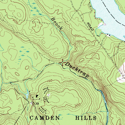 Topographic Map of Kendall Brook, ME