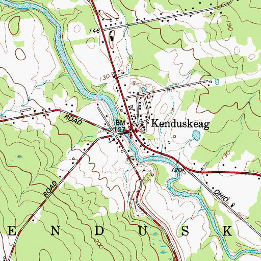 Topographic Map of Kenduskeag, ME