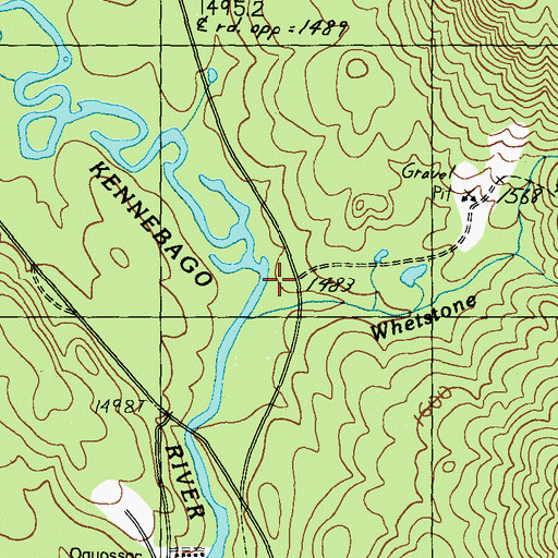 Topographic Map of Kennebago River, ME