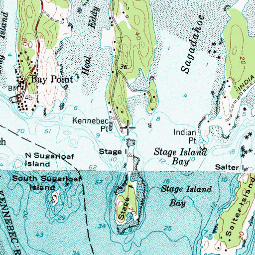 Topographic Map of Kennebec Point, ME