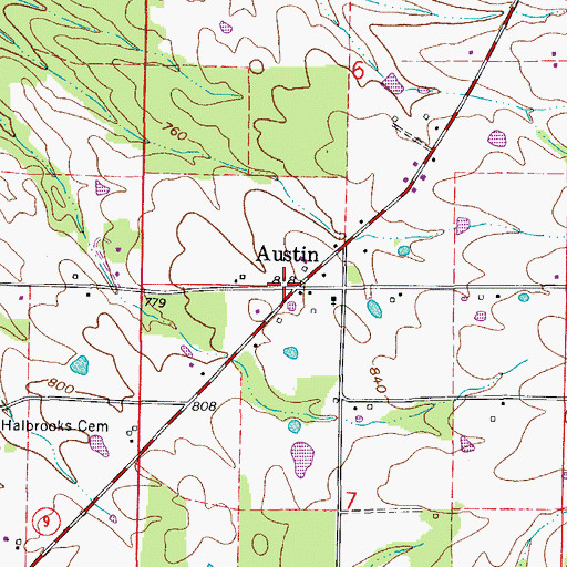 Topographic Map of Austin, AR