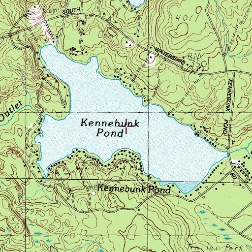 Topographic Map of Kennebunk Pond, ME