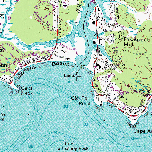 Topographic Map of Kennebunk River, ME