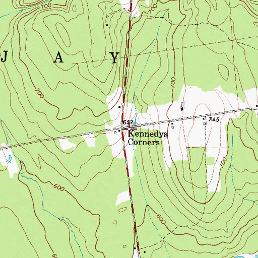 Topographic Map of Kennedys Corners, ME