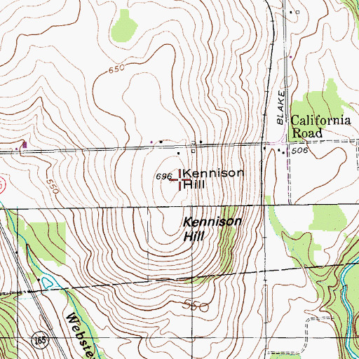 Topographic Map of Kennison Hill, ME