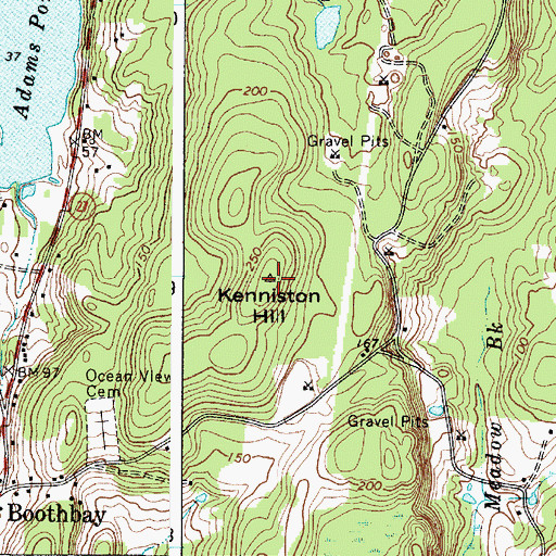 Topographic Map of Kenniston Hill, ME
